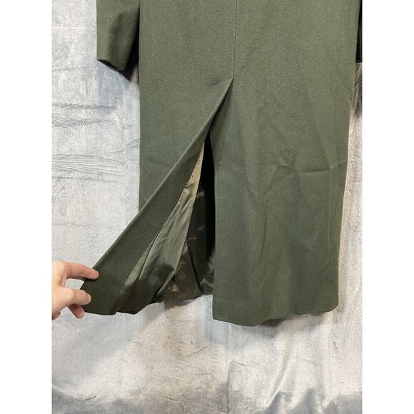 Vintage Bill Blass Signature Size 4 Green Heavy Coat Velvet Collar Gold Buttons - Picture 11 of 16